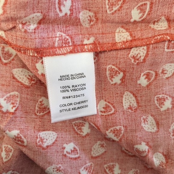 Keds Women's Blouse Top Short-sleeve Strawberry Print - Picture 9 of 9